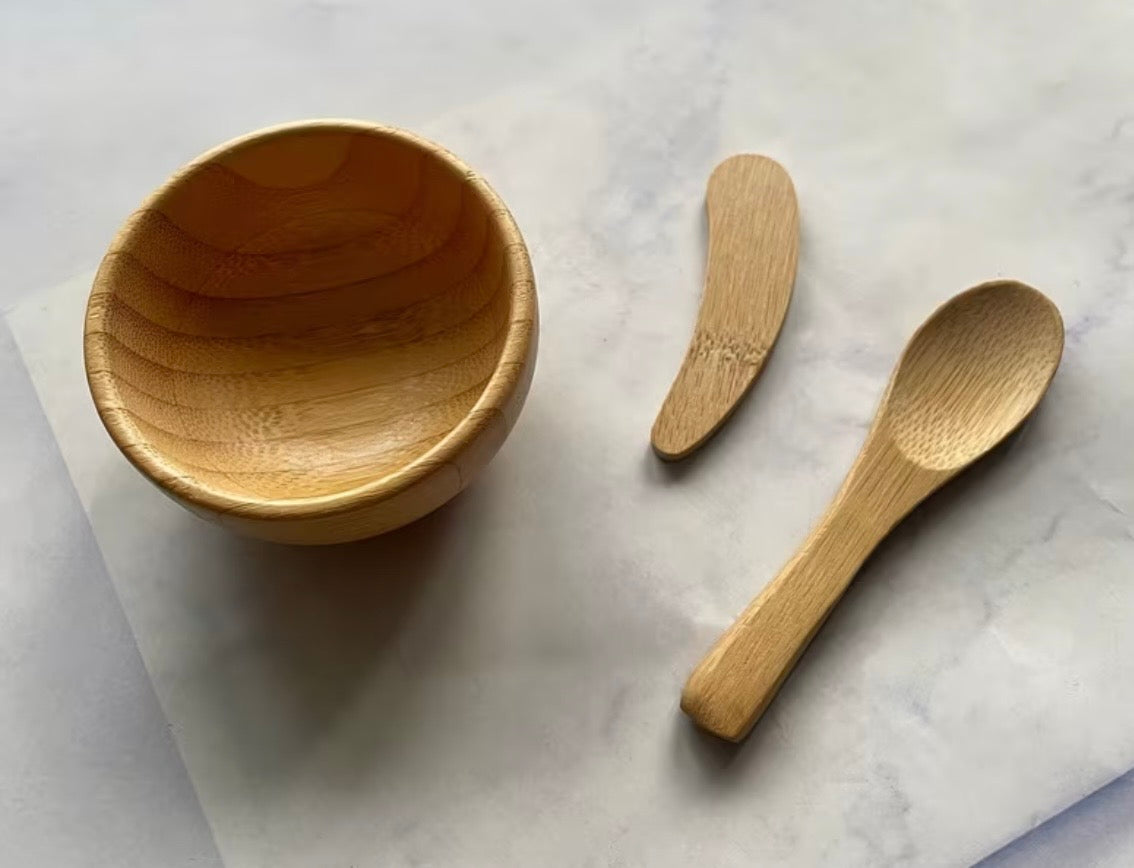 Bamboo DIY Face Mask Bowl & Spoons