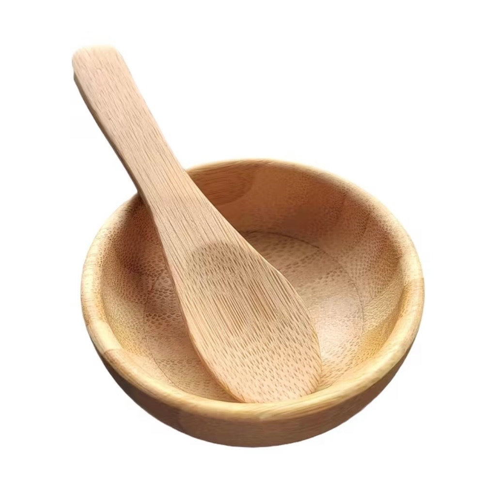 Bamboo DIY Face Mask Bowl & Spoons